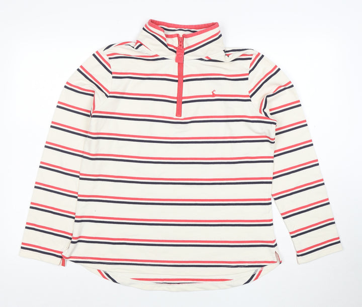 Joules Womens Multicoloured Striped Long Sleeve Cotton Polo Top UK 14