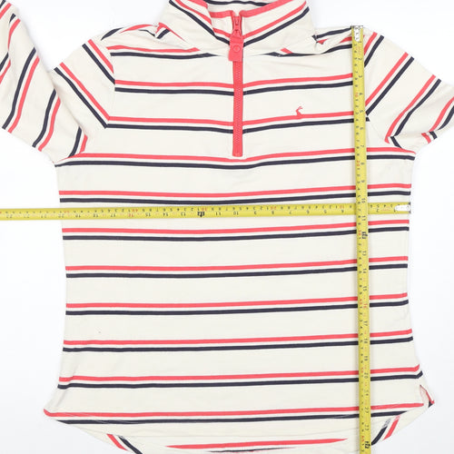 Joules Womens Multicoloured Striped Long Sleeve Cotton Polo Top UK 14