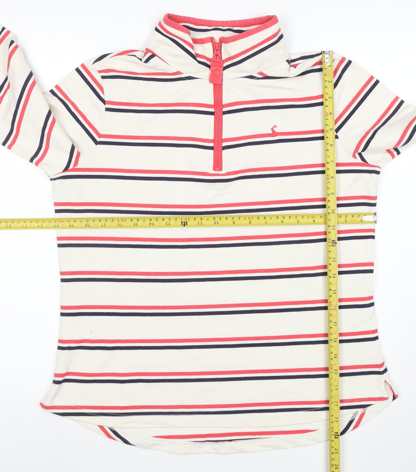 Joules Womens Multicoloured Striped Long Sleeve Cotton Polo Top UK 14