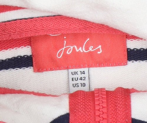 Joules Womens Multicoloured Striped Long Sleeve Cotton Polo Top UK 14