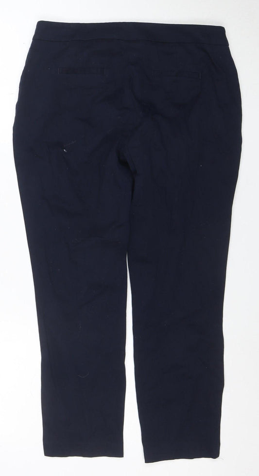 Dorothy Perkins Women’s Blue Slim Chino Trousers Size 10 Stretch Cotton