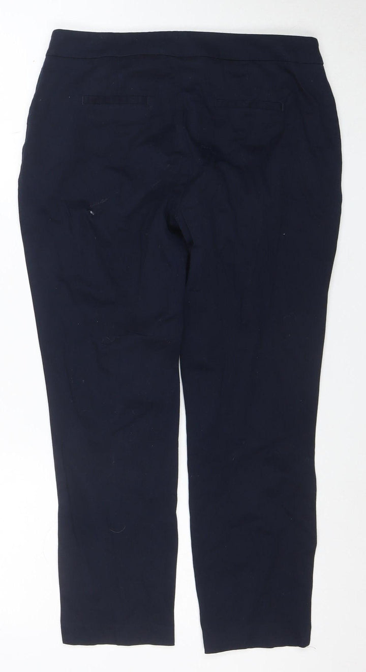 Dorothy Perkins Women’s Blue Slim Chino Trousers Size 10 Stretch Cotton