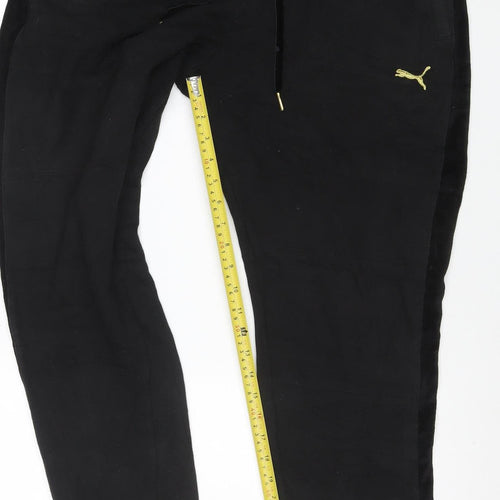 Puma Women Black XL Jogger Activewear Trousers with Drawstring Waist