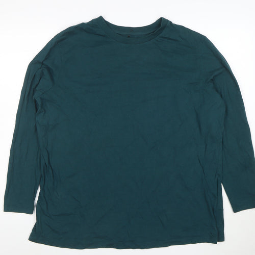 Capsule Women’s Teal Long Sleeve Basic T-Shirt Size 20 Cotton Comfort Fit