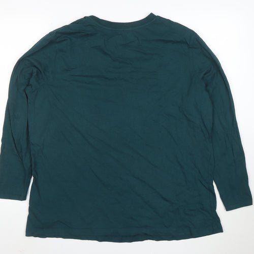 Capsule Women’s Teal Long Sleeve Basic T-Shirt Size 20 Cotton Comfort Fit