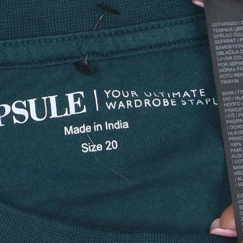 Capsule Women’s Teal Long Sleeve Basic T-Shirt Size 20 Cotton Comfort Fit