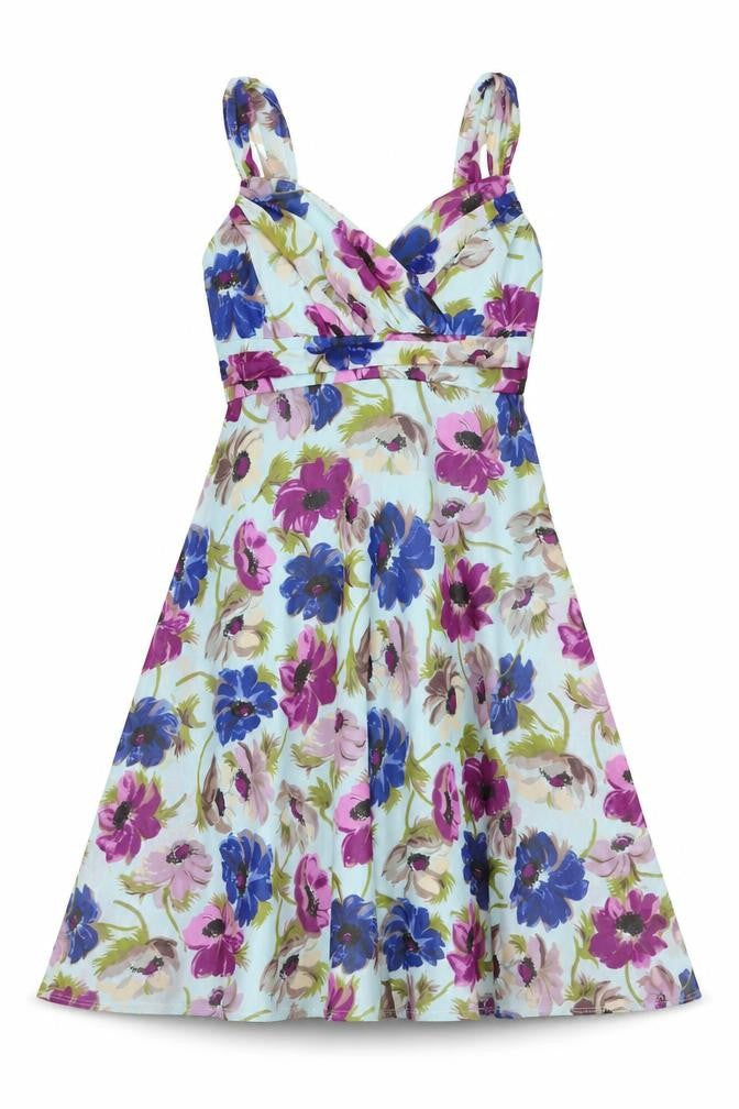 Debut Women's Multicoloured Floral Chiffon Fit & Flare Dress Size 10