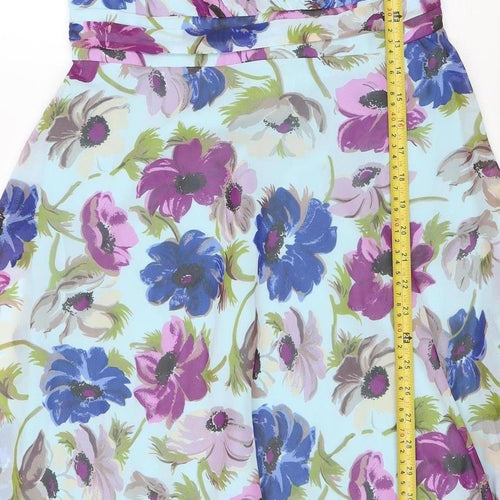 Debut Women's Multicoloured Floral Chiffon Fit & Flare Dress Size 10