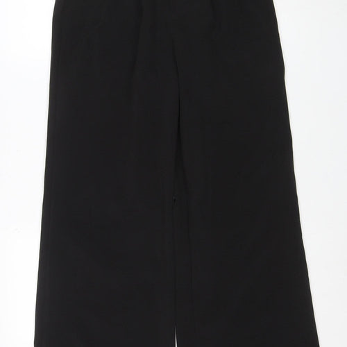 MissyEmpire Women's Black Wide-Leg Crepe Trousers Size 10