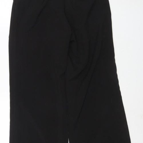 MissyEmpire Women's Black Wide-Leg Crepe Trousers Size 10