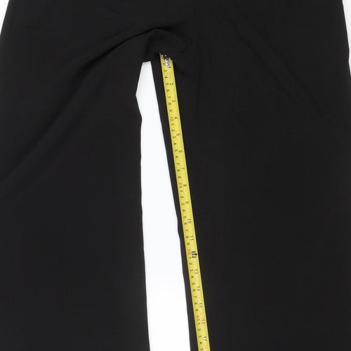 MissyEmpire Women's Black Wide-Leg Crepe Trousers Size 10