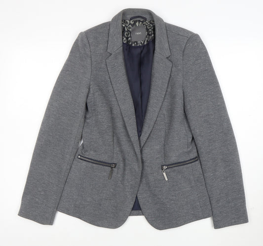 Next Women Grey Size 10 Tailored Suit Jacket Blazer Classic Fit