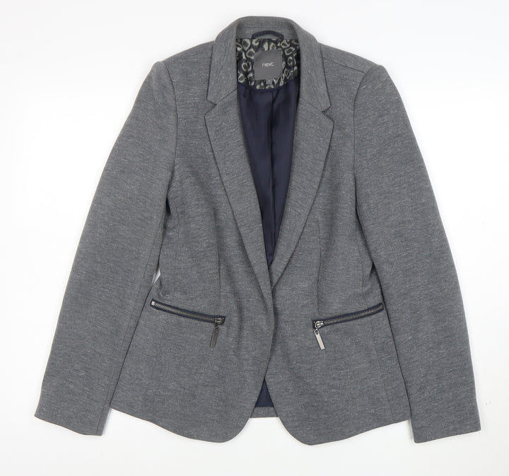 Next Women Grey Size 10 Tailored Suit Jacket Blazer Classic Fit