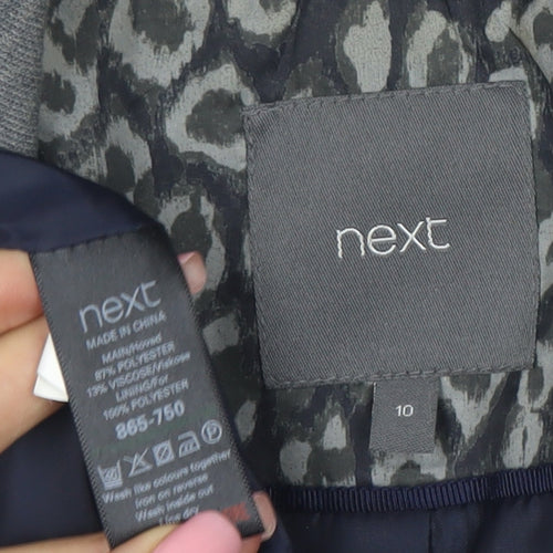 Next Women Grey Size 10 Tailored Suit Jacket Blazer Classic Fit