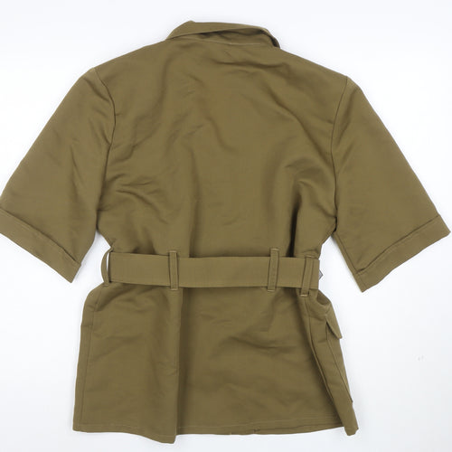 Talk Women’s Khaki Belted Short Sleeve Suit Jacket Size 10 Made in England