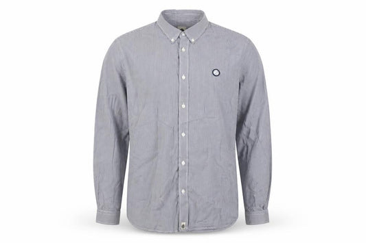 Front view of Blue Blood men’s blue 2xl classic fit checked cotton button-up shirt