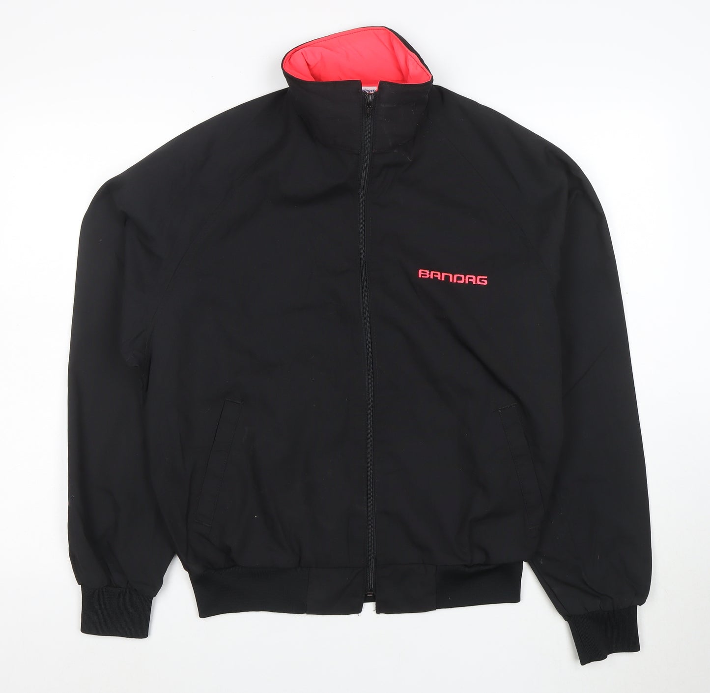 Swingster Women’s Black Bomber Jacket M Logo Zip Lined Workwear