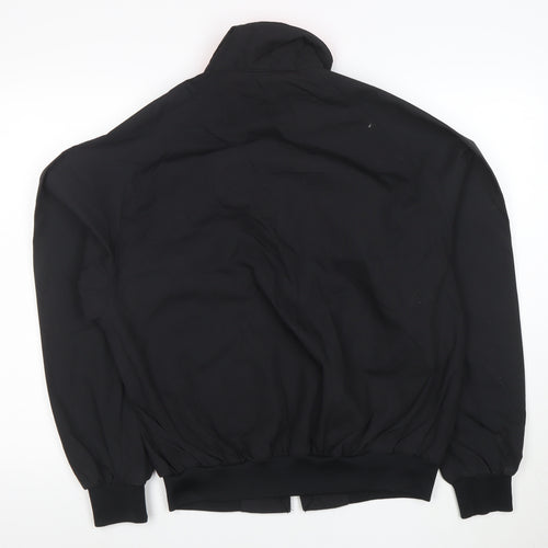 Swingster Women’s Black Bomber Jacket M Logo Zip Lined Workwear