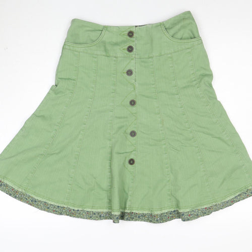 Marks and Spencer Women's Green A-Line Button Skirt Size 10