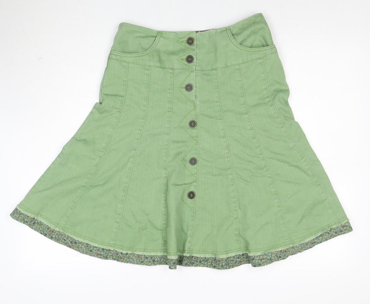 Marks and Spencer Women's Green A-Line Button Skirt Size 10
