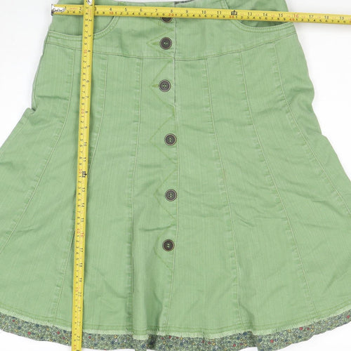 Marks and Spencer Women's Green A-Line Button Skirt Size 10