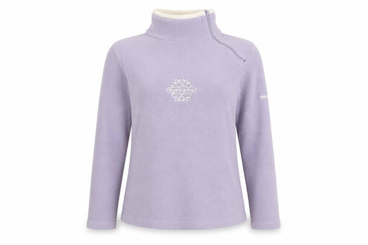 Front view of Dare 2b women’s lilac fleece 1/4 zip pullover, size UK 12, snowwear top