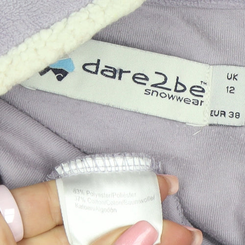 Dare 2b Womens Lilac Fleece 1/4 Zip Pullover Size 12 Snowwear Top