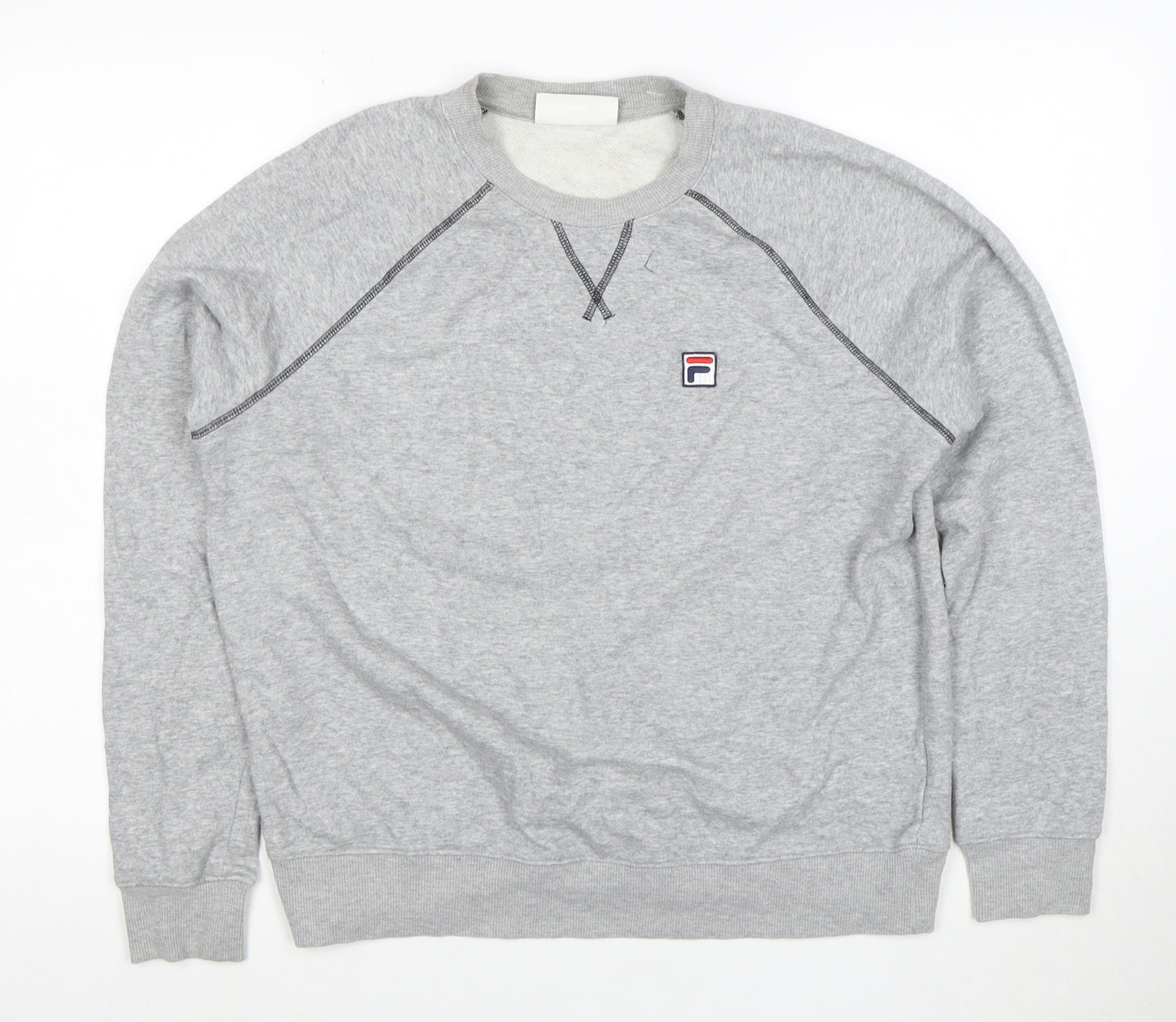 FILA Men's Grey L Pullover Sweatshirt Crew Neck Sports Jumper