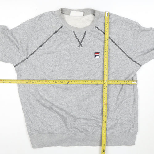FILA Men's Grey L Pullover Sweatshirt Crew Neck Sports Jumper