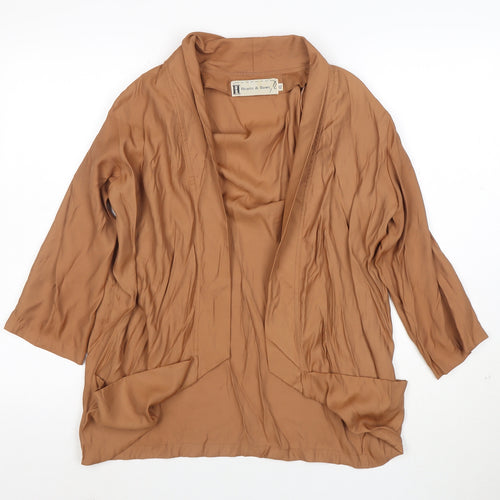 Hearts & Bows Women Brown Size 12 Relaxed Mid-Length Open Jacket