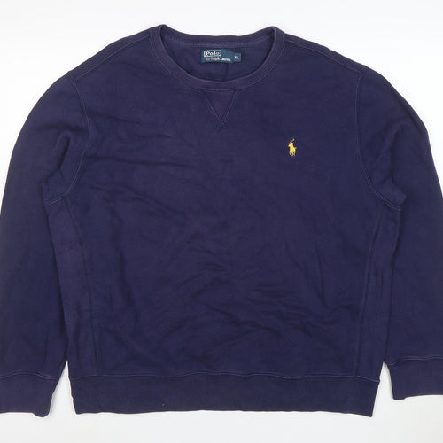 Ralph Lauren Men's Blue XL Crew Neck Cotton Sweatshirt