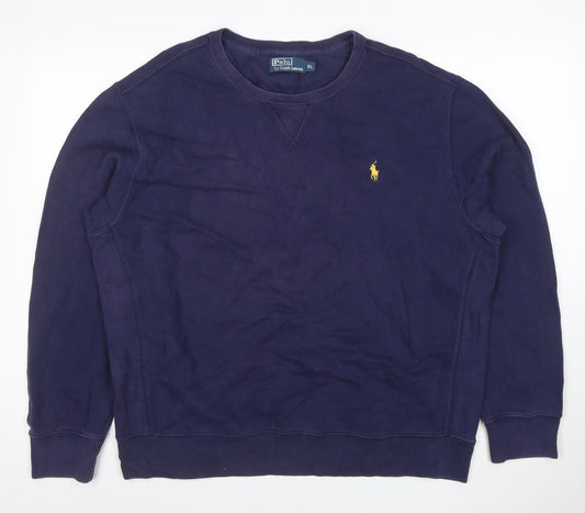 Ralph Lauren Men's Blue XL Crew Neck Cotton Sweatshirt