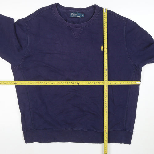 Ralph Lauren Men's Blue XL Crew Neck Cotton Sweatshirt