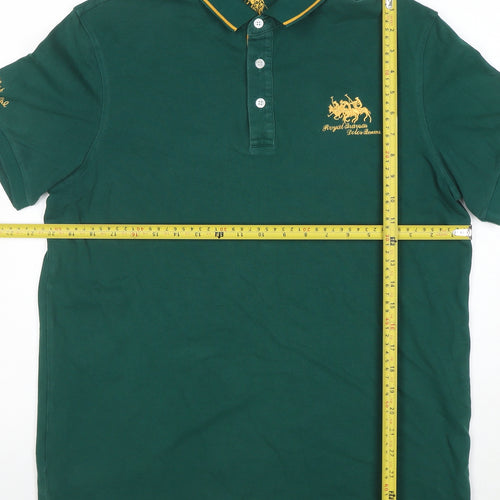 SPE Men's Green 2XL Polo Shirt Royal National Embroidered Cotton
