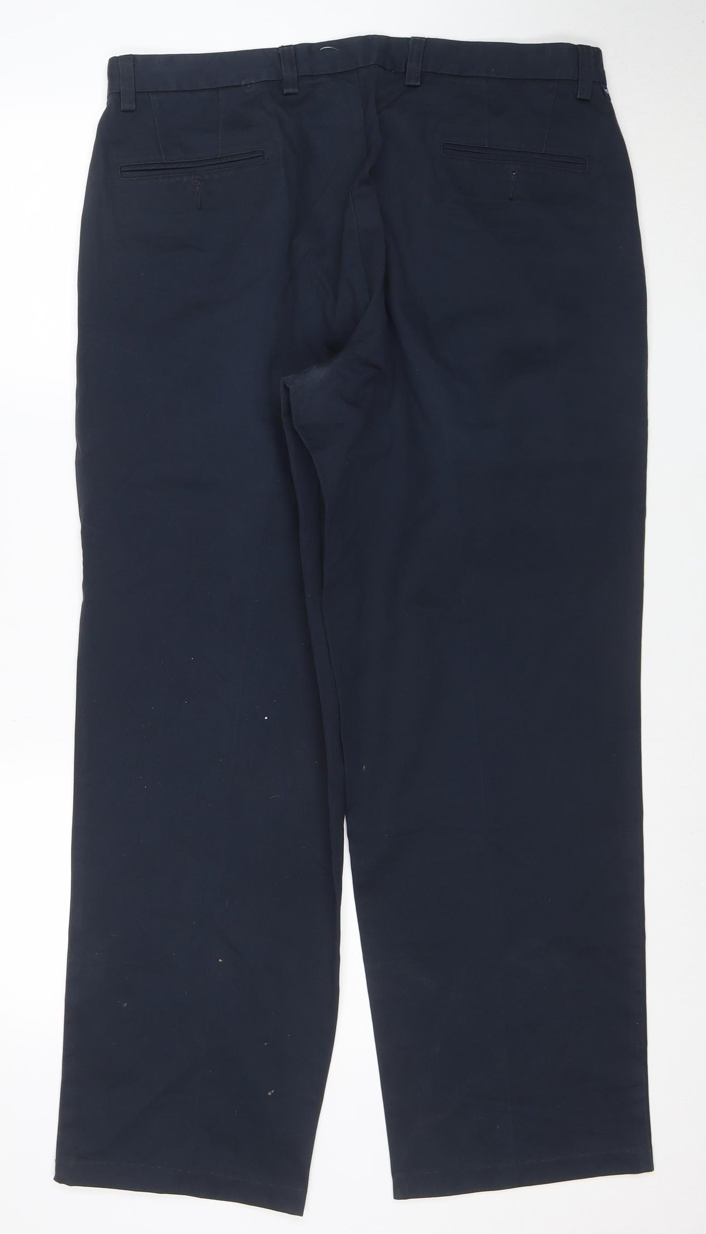 Dockers Men's Blue Cotton Pleated Chino Trousers W36 L34 XL Relaxed Fit