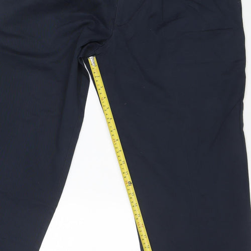 Dockers Men's Blue Cotton Pleated Chino Trousers W36 L34 XL Relaxed Fit