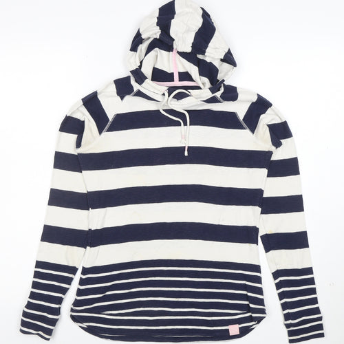 Joules Women's Navy Stripe Cotton Hoodie UK 8 Long Sleeve Casual