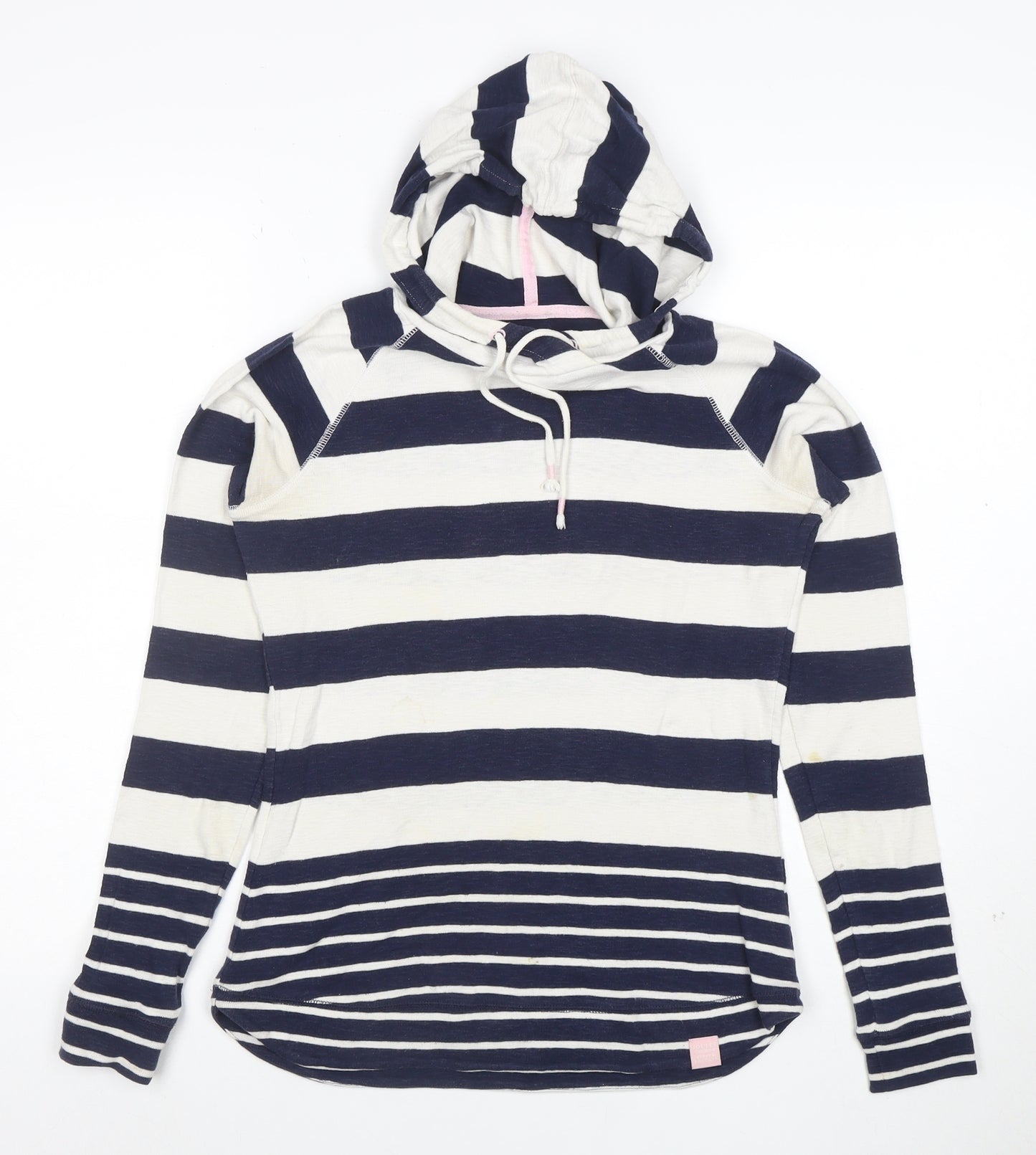 Joules Women's Navy Stripe Cotton Hoodie UK 8 Long Sleeve Casual