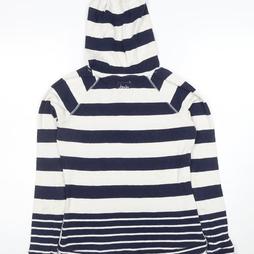 Joules Women's Navy Stripe Cotton Hoodie UK 8 Long Sleeve Casual