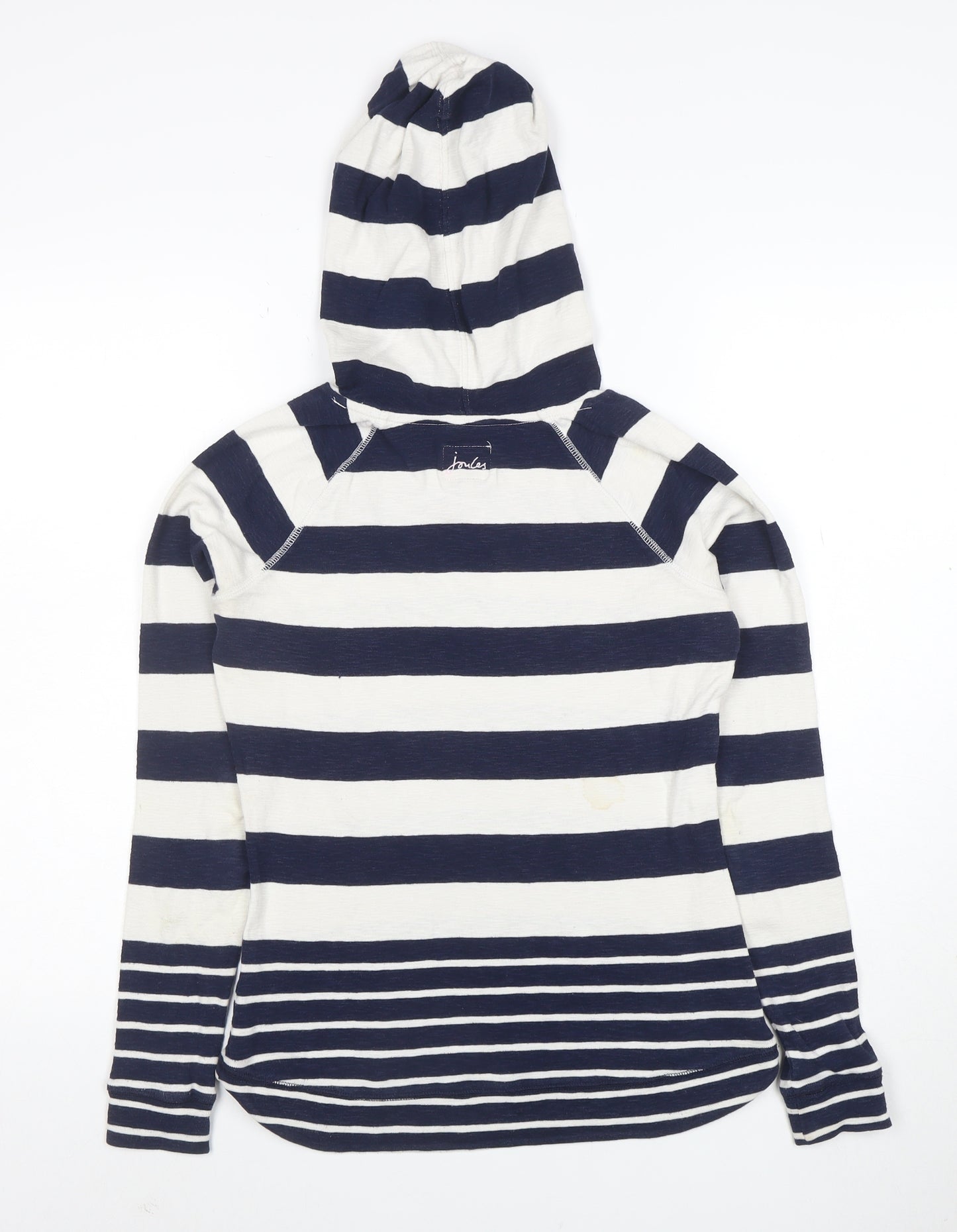 Joules Women's Navy Stripe Cotton Hoodie UK 8 Long Sleeve Casual