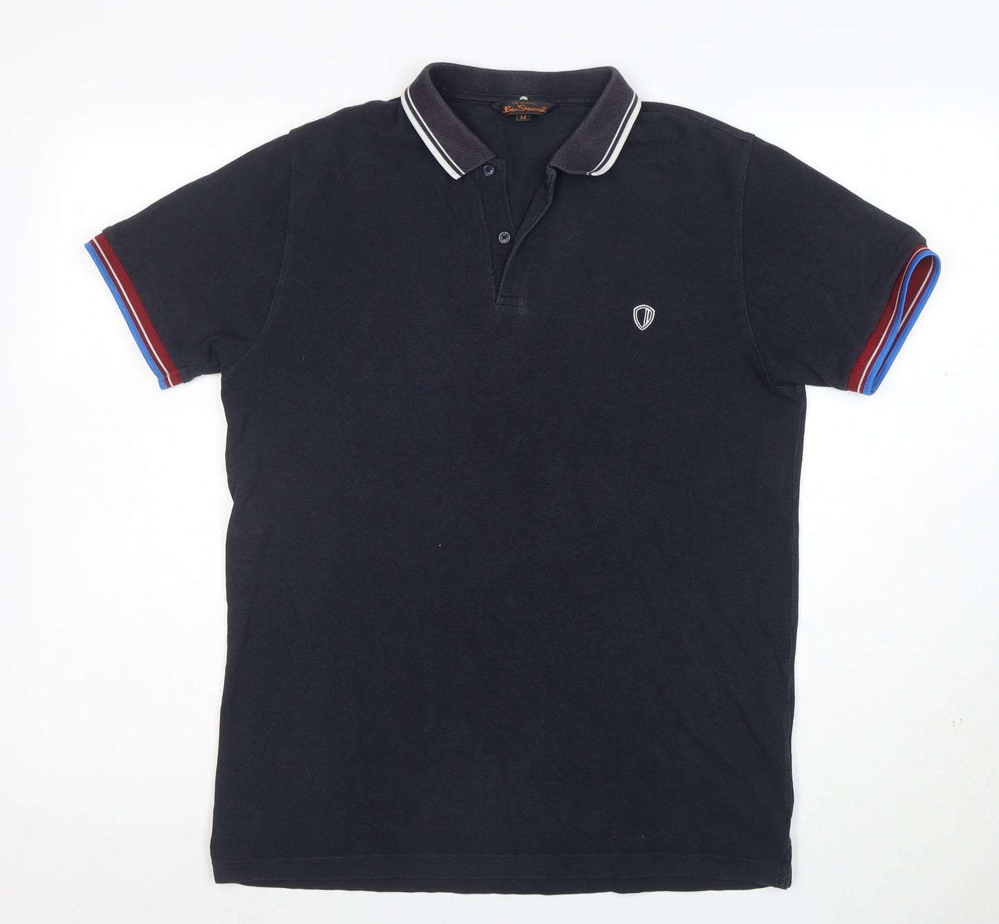 Ben Sherman Men's Black Cotton Polo Shirt M Classic Fit