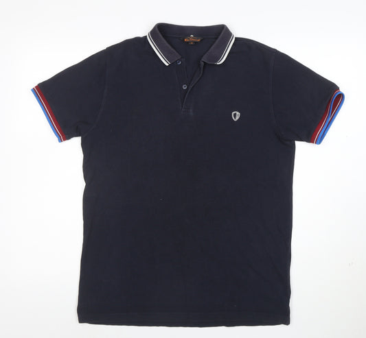 Ben Sherman Men's Black Cotton Polo Shirt M Classic Fit