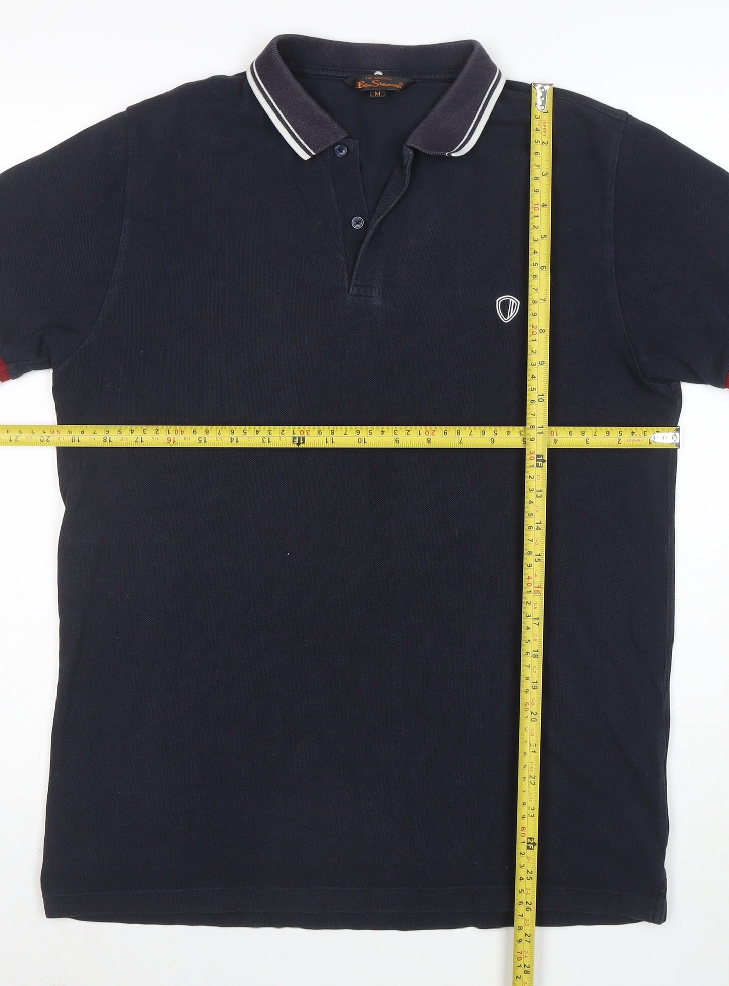 Ben Sherman Men's Black Cotton Polo Shirt M Classic Fit