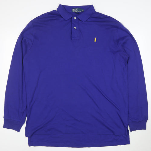 Polo Ralph Lauren Men's Blue Long Sleeve Cotton Polo Shirt XL