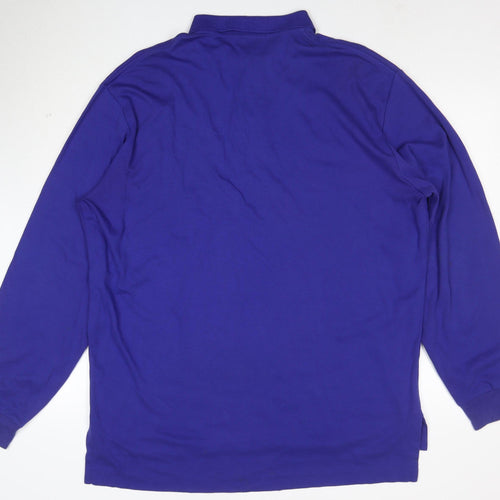 Polo Ralph Lauren Men's Blue Long Sleeve Cotton Polo Shirt XL