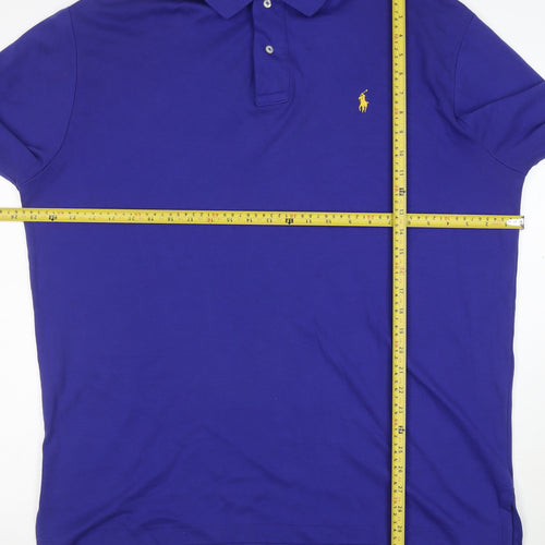 Polo Ralph Lauren Men's Blue Long Sleeve Cotton Polo Shirt XL