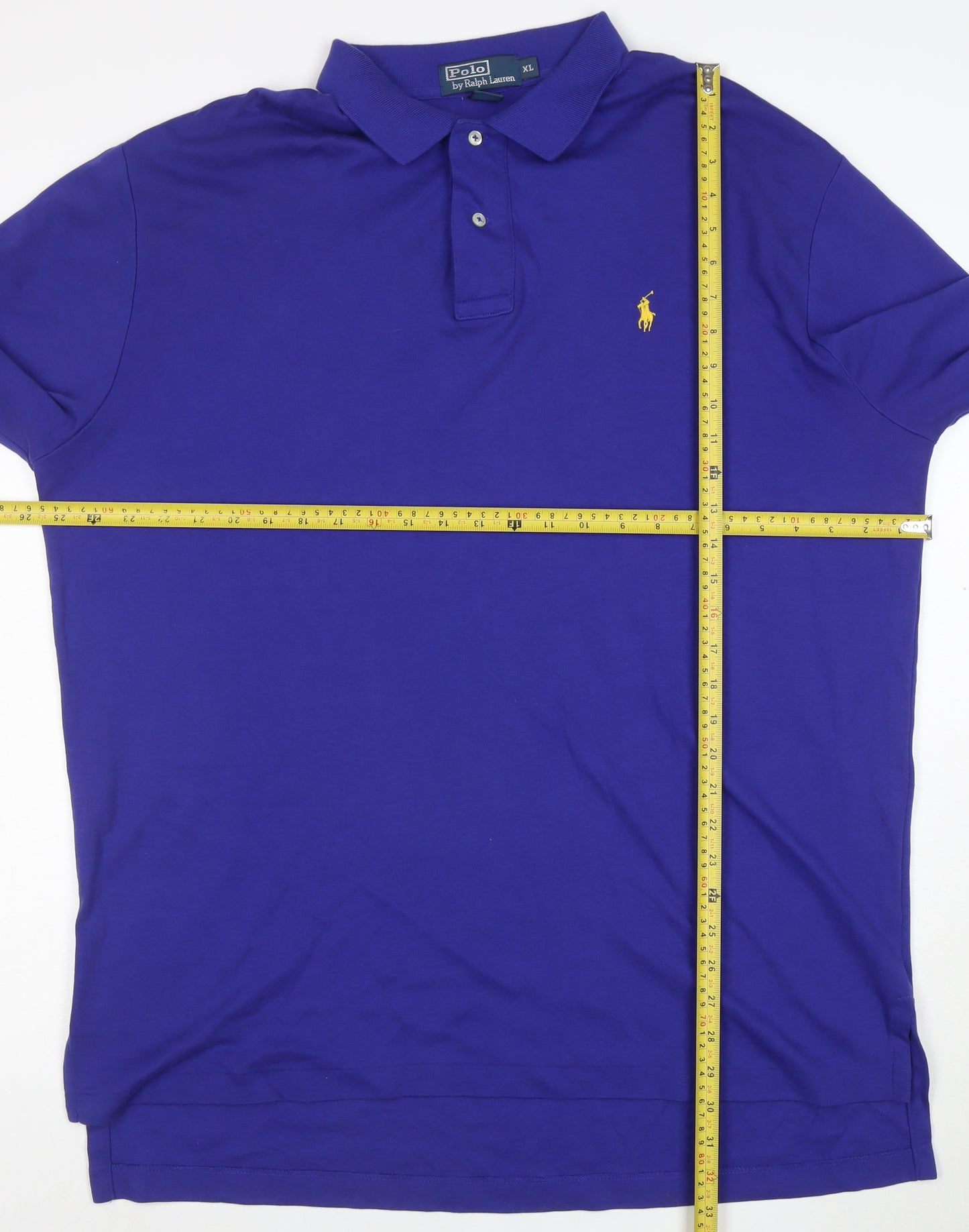 Polo Ralph Lauren Men's Blue Long Sleeve Cotton Polo Shirt XL