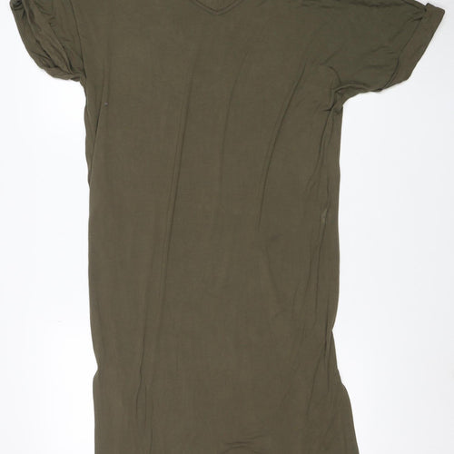 Pieces Women’s Green T-Shirt Dress Medium Jersey Casual