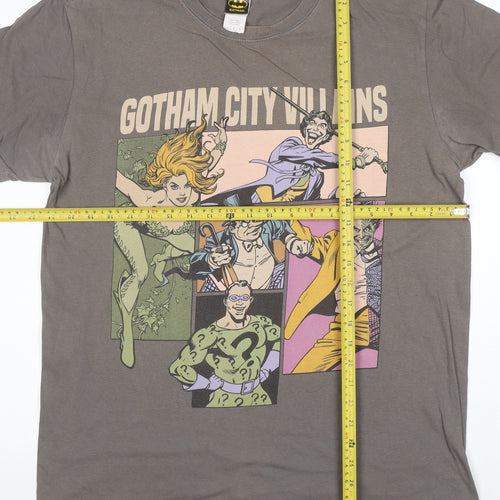 Batman Men's Grey Gotham City Villains Graphic T-Shirt Size L