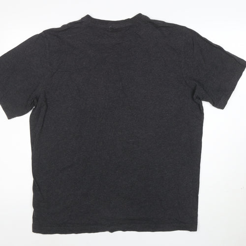 Lands' End Men's Black Crew Neck Short Sleeve Cotton T-Shirt Size L